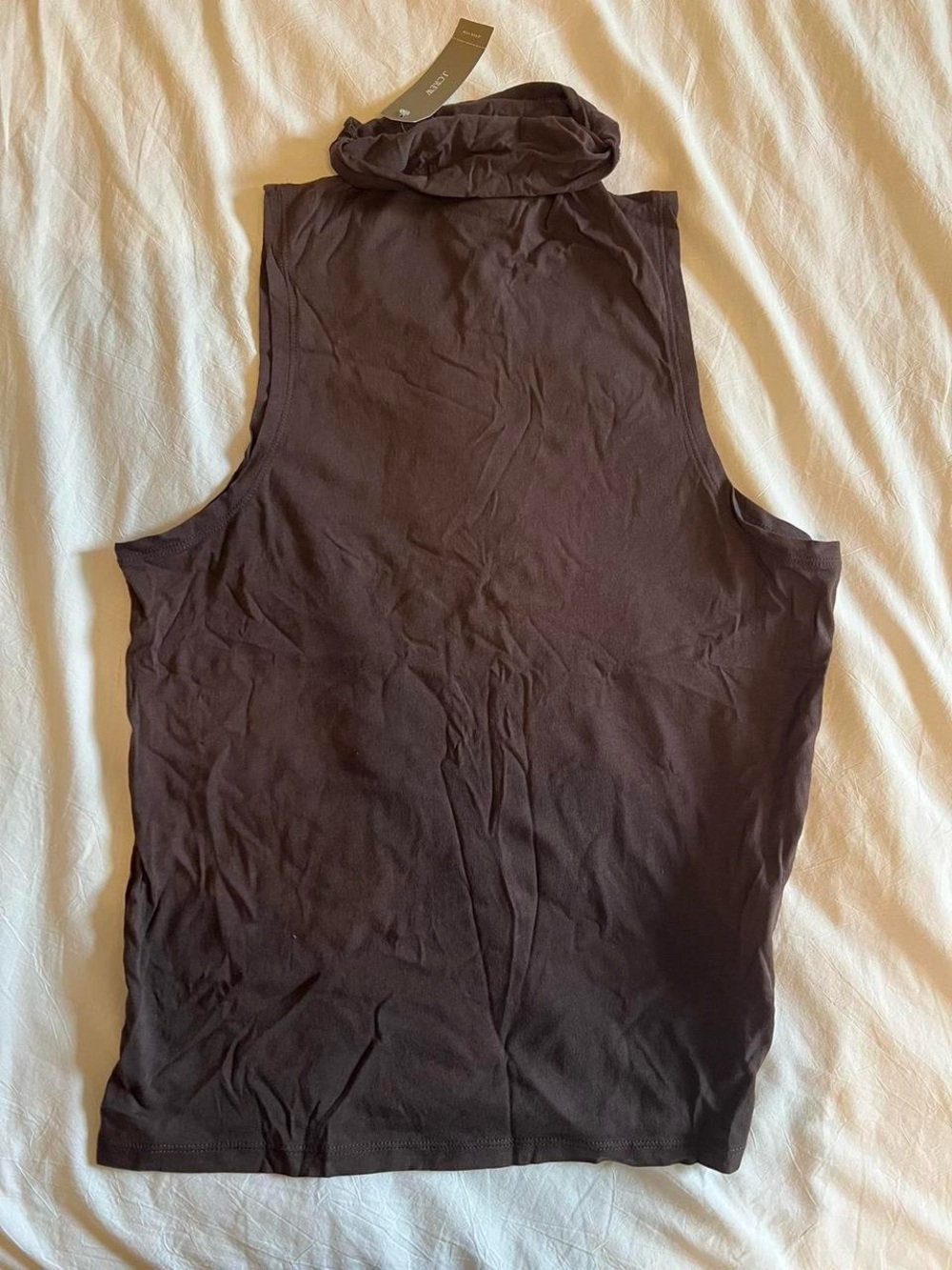 Sleeveless mock neck top- chocolate brown